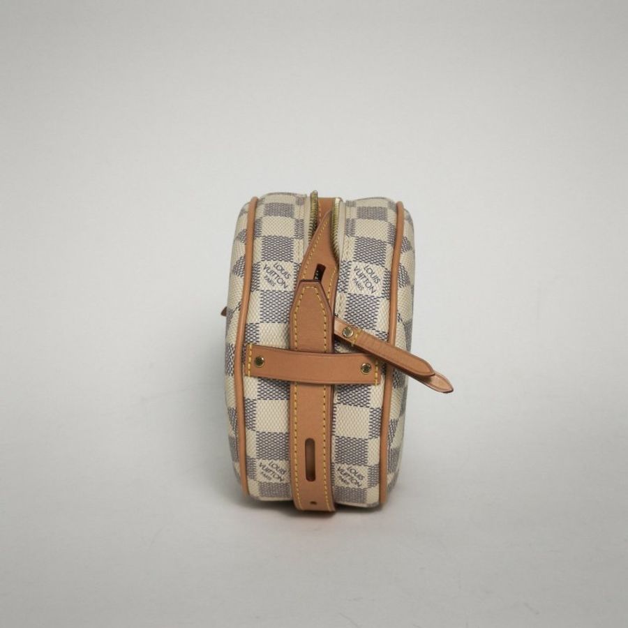 LOUIS VUITTON BOITECHAPEAUSOUPLE軟圓餅小號17白色棋盤格PVC2020肩背包-3