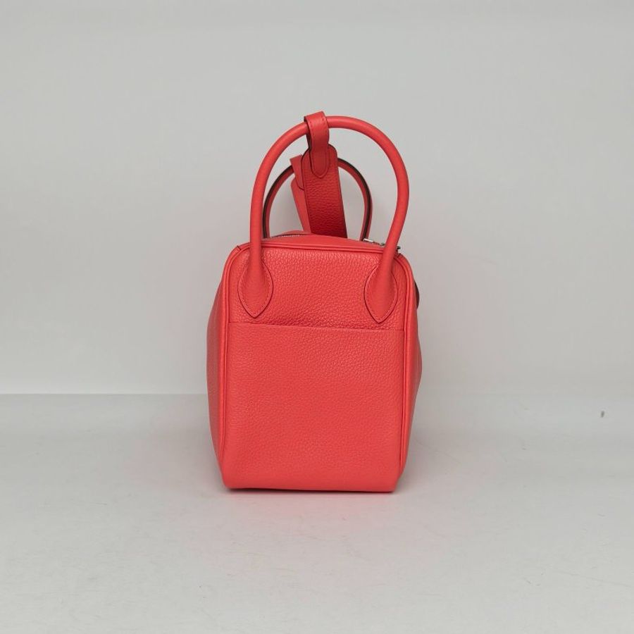 HERMES Lindy30T5齋普爾粉TC皮C刻銀扣肩背包-3