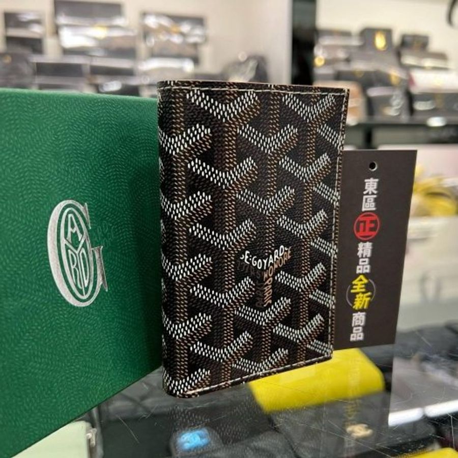 東區正精品㊣GOYARD Saint Pierre Card Wallet 全新焦糖色圖騰對開卡片夾短夾 RZ5976-0