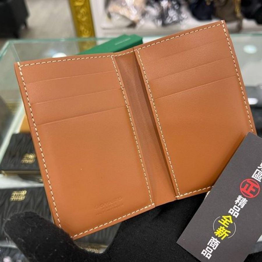 東區正精品㊣GOYARD Saint Pierre Card Wallet 全新焦糖色圖騰對開卡片夾短夾 RZ5976-2