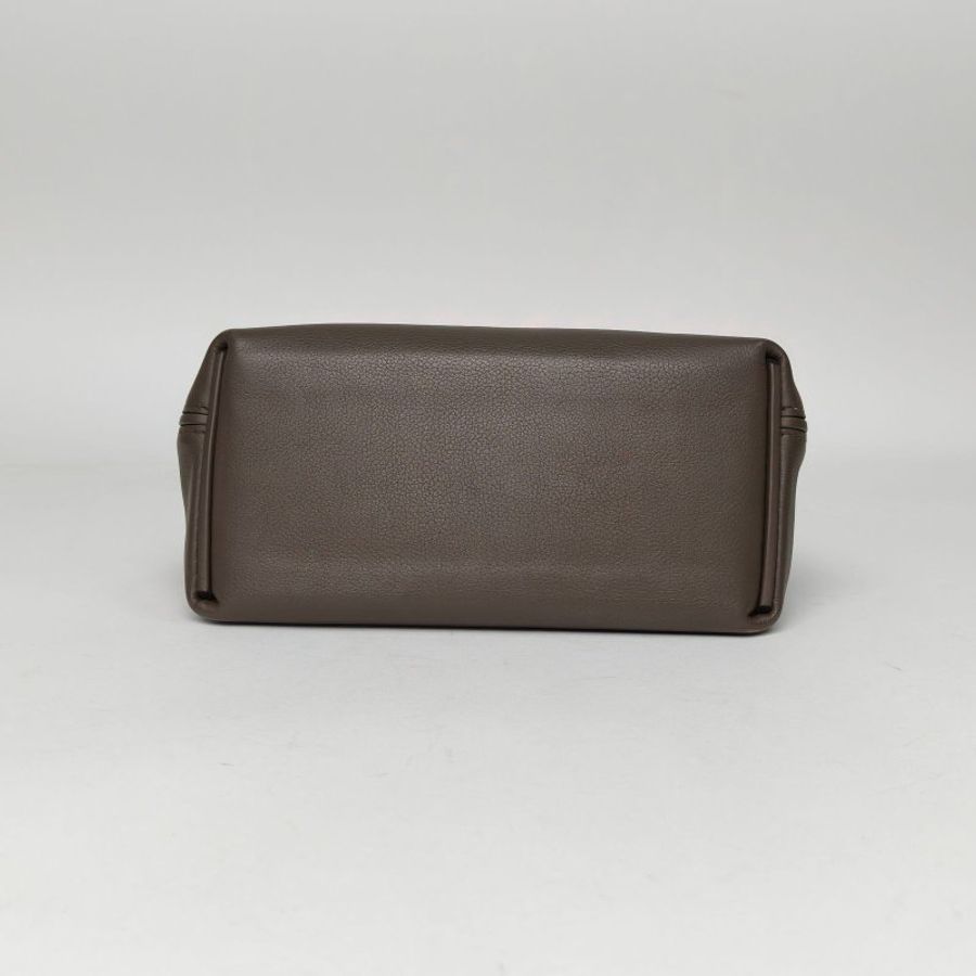HERMES 2424Mini218F錫器灰EC皮/Swift皮Z刻金扣肩背包-4