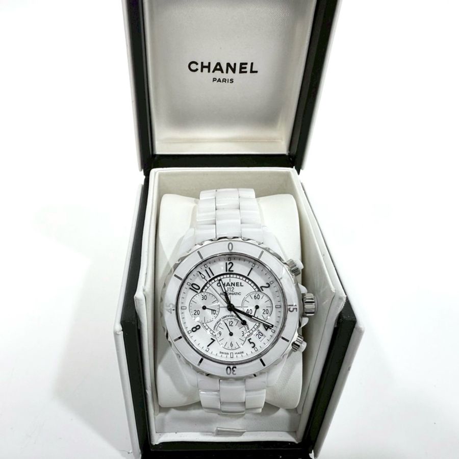 Chanel白陶瓷Chronograph三眼記憶碼41mm J12 H1007-1