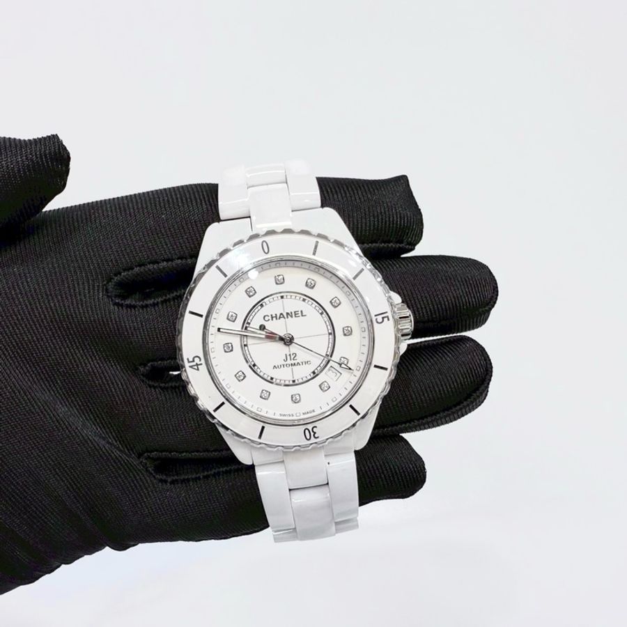 香奈兒J12CHANEL白陶瓷12點鑽CALIBER 38MM J12機芯腕錶H5705-2