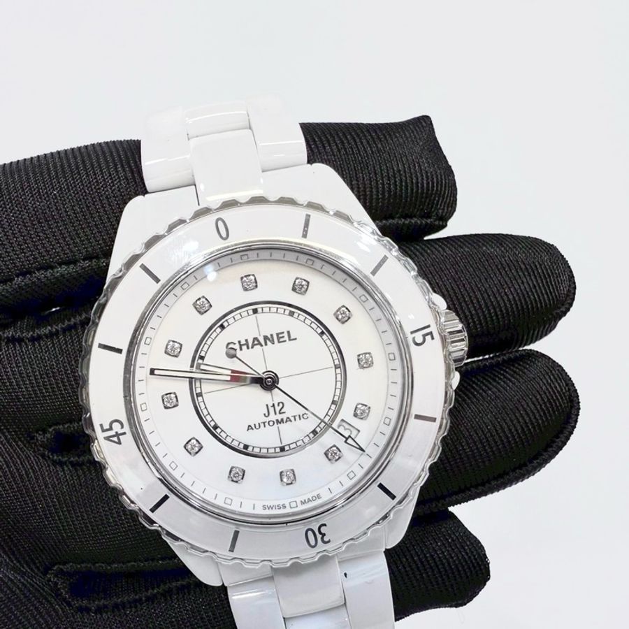香奈兒J12CHANEL白陶瓷12點鑽CALIBER 38MM J12機芯腕錶H5705-3