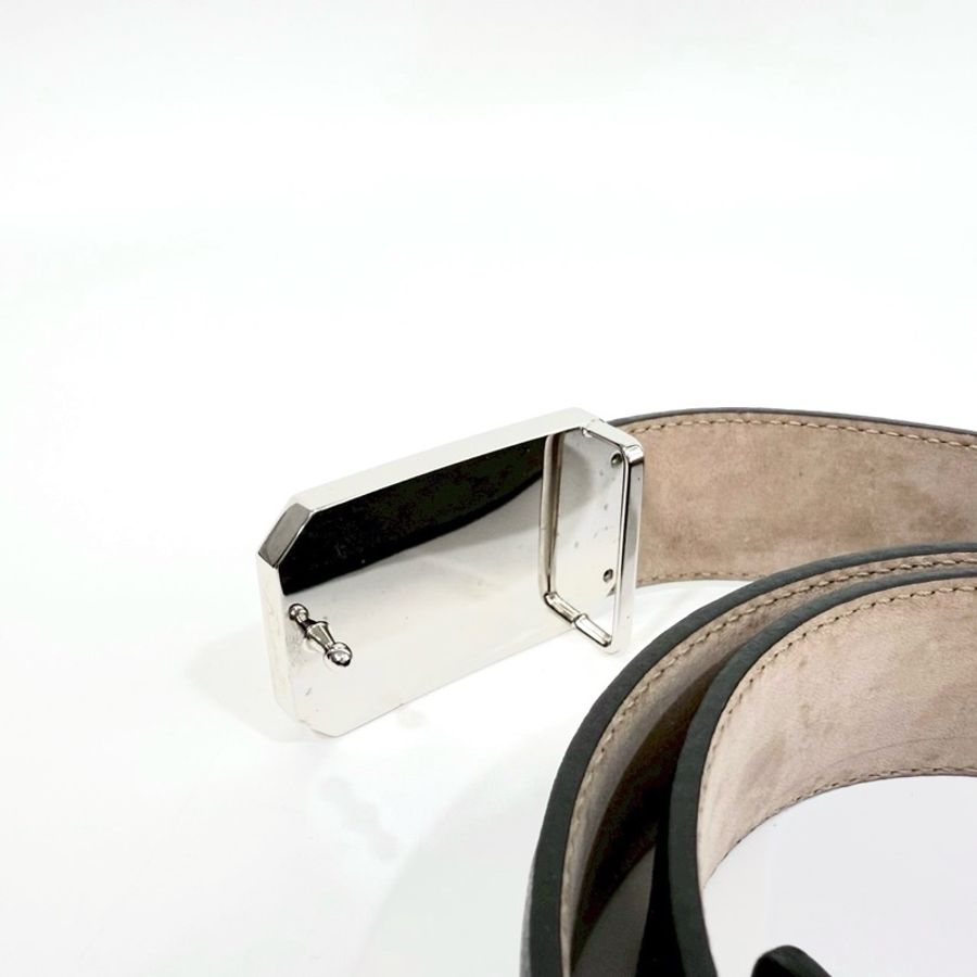 GUCCI黑銀牛皮SIGNATURE 95CM皮帶403941-7