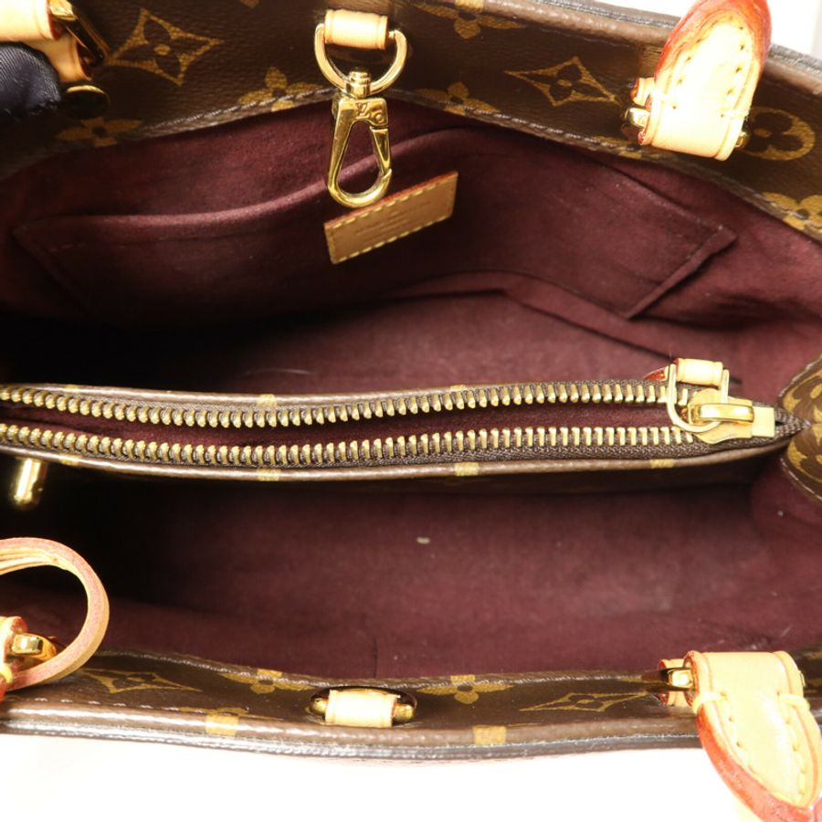 LOUIS VUITTON Monogram Montaigne BB金扣手挽肩背兩用袋棕色-5