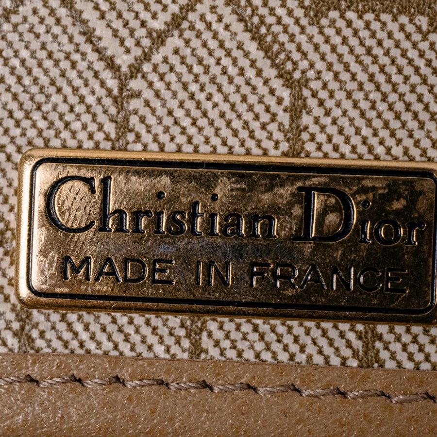 🧠小浮気見世物小屋🧠法國製🇫🇷Christian Dior 兩用鍊條晚宴包|焦糖駝荔枝紋真皮 × CD 提花內裡-1