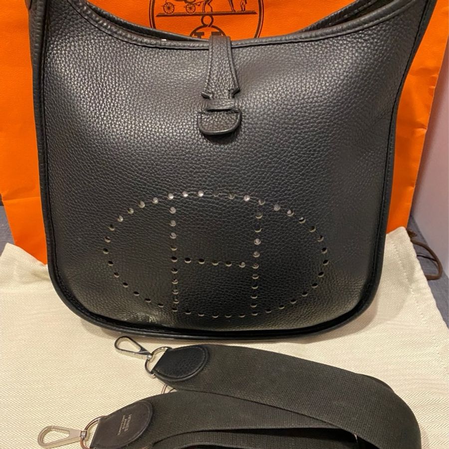 Hermès Evelyne 29 黑色 銀扣 D刻-1