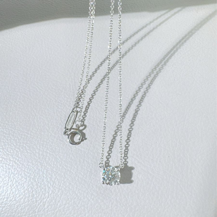 Tiffany蒂芙尼 四爪单钻钻石项链-4