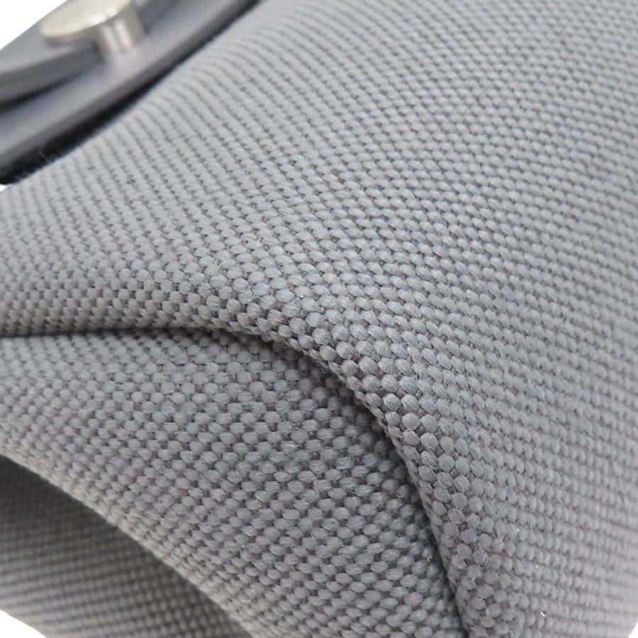 石墨灰 帆布/牛皮 Herbag Zip 20 肩背包 K刻 銀扣【HERMES 愛馬仕】-9