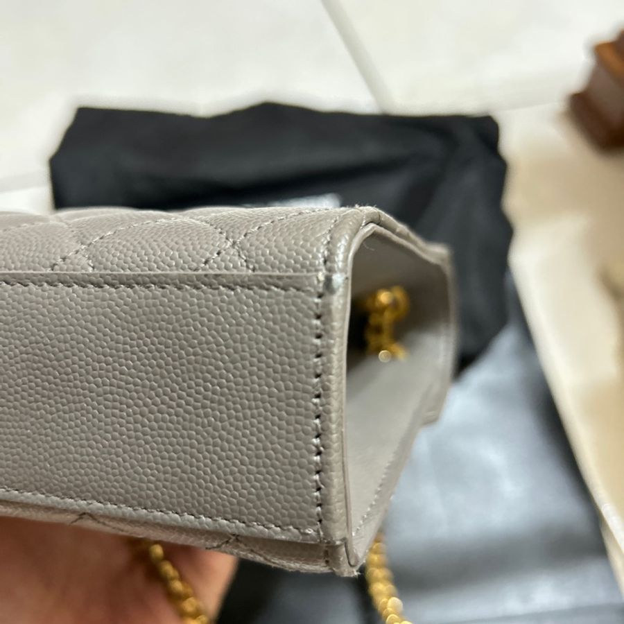 Saint Laurent粒面絎縫小牛皮中型信封袋 YSL ENVELOPE-7