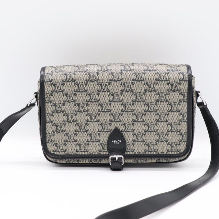 Celine 思琳 FOLCO標誌印花 牛皮革 小號 信差袋 郵差包 斜挎包-1