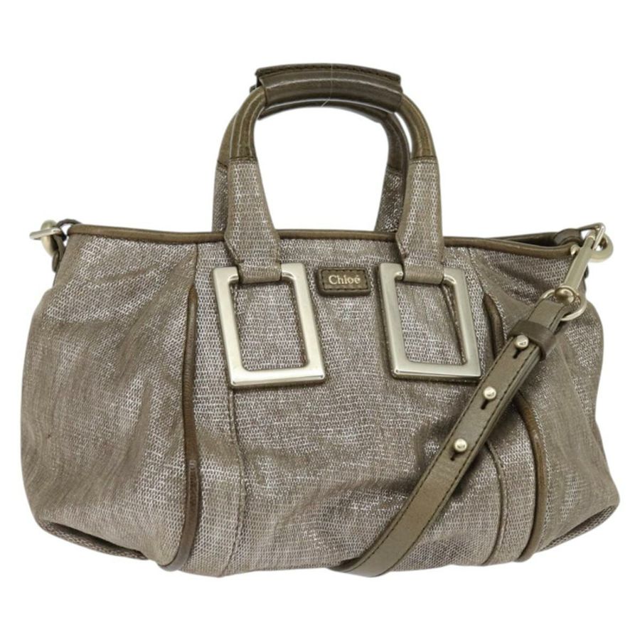 【日本直送】Chloe Etel 手提包 皮革 兩用 米色 金色 正品 gh1152-0