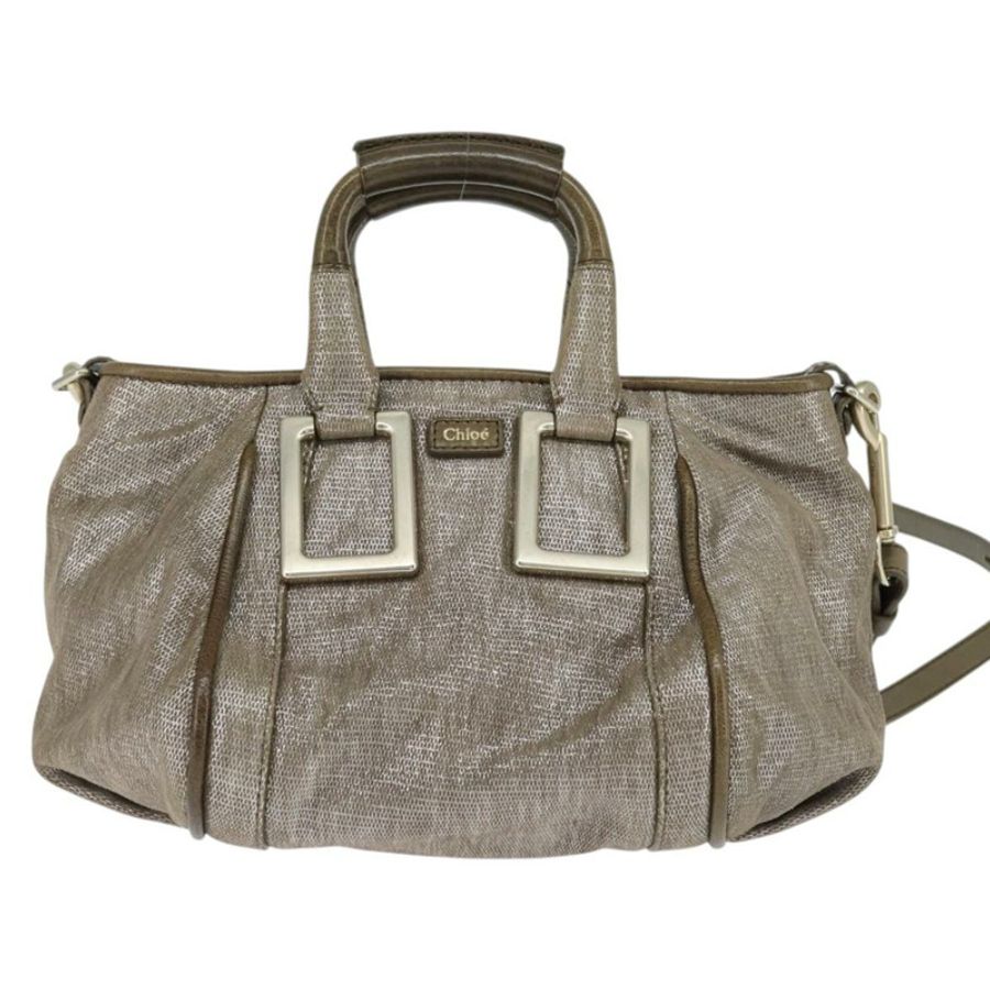 【日本直送】Chloe Etel 手提包 皮革 兩用 米色 金色 正品 gh1152-12