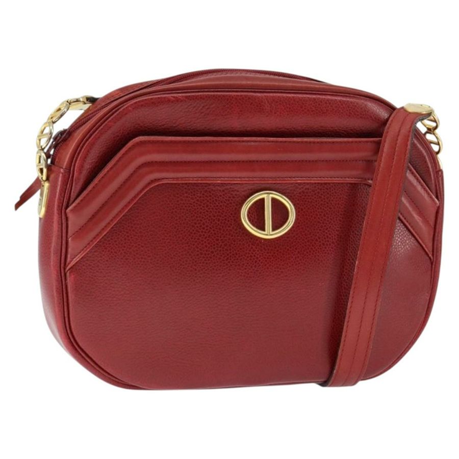 【日本直送】Christian Dior 紅色金色皮革肩背包,正品編號 149151-0