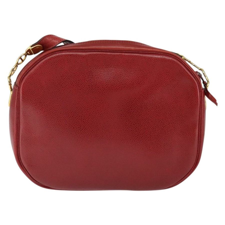 【日本直送】Christian Dior 紅色金色皮革肩背包,正品編號 149151-1