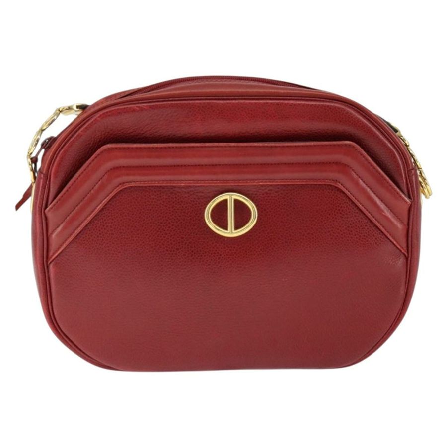 【日本直送】Christian Dior 紅色金色皮革肩背包,正品編號 149151-12