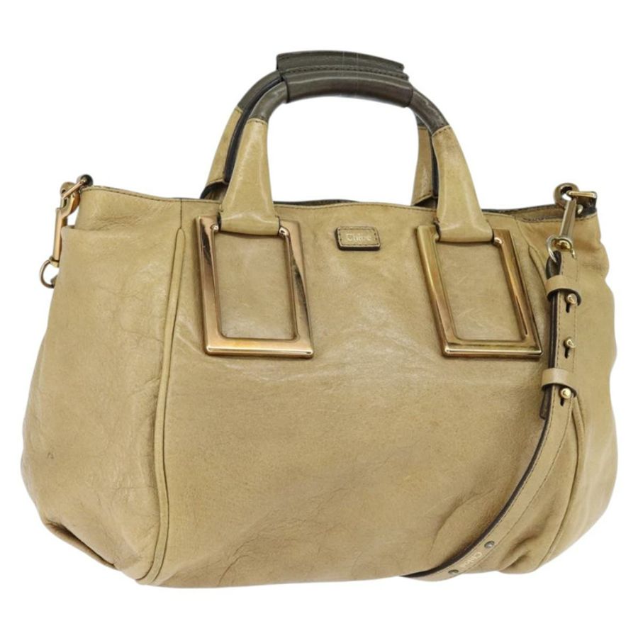 【日本直送】Chloe Etel 手提包 皮革 兩用 米色 金色 正品 BA7364-0