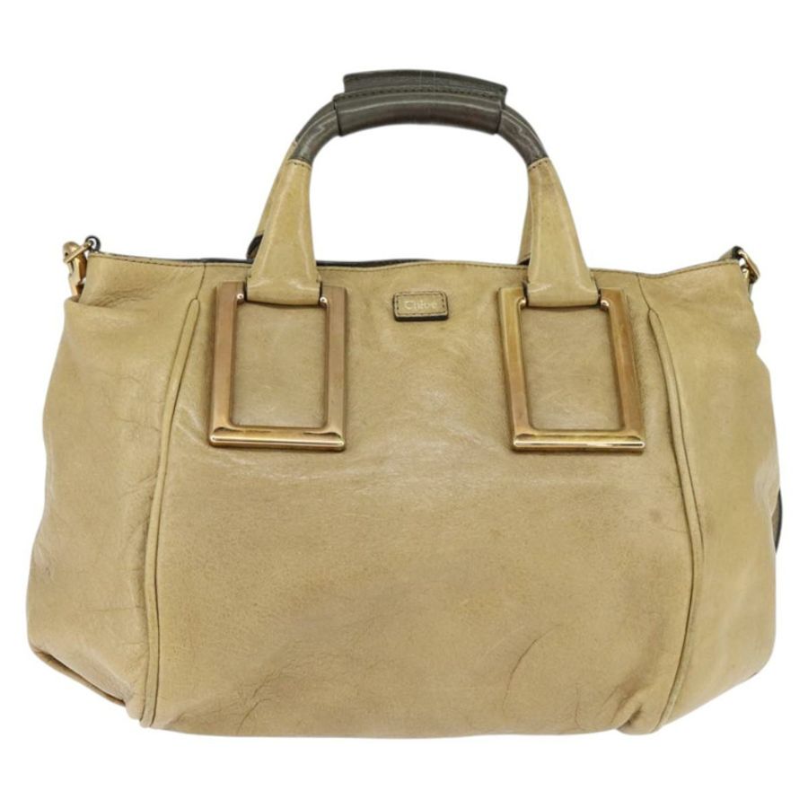 【日本直送】Chloe Etel 手提包 皮革 兩用 米色 金色 正品 BA7364-12