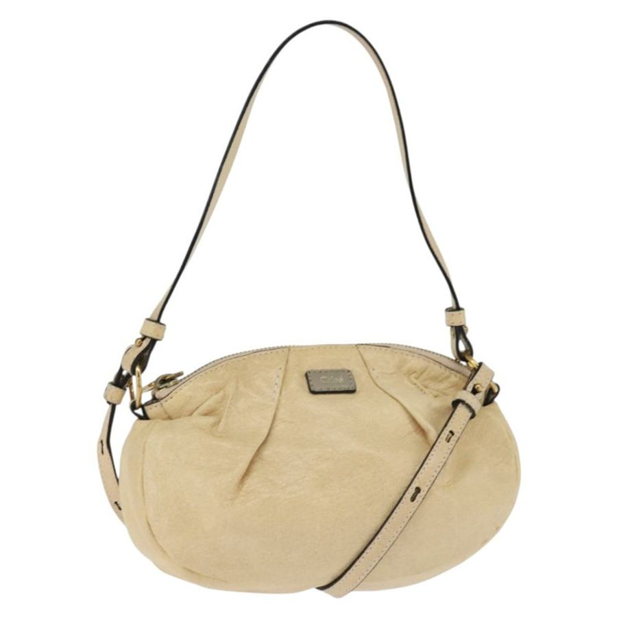 【日本直送】Chloe 手提包 皮革 兩用 米色 金色 正品 BA7370-0