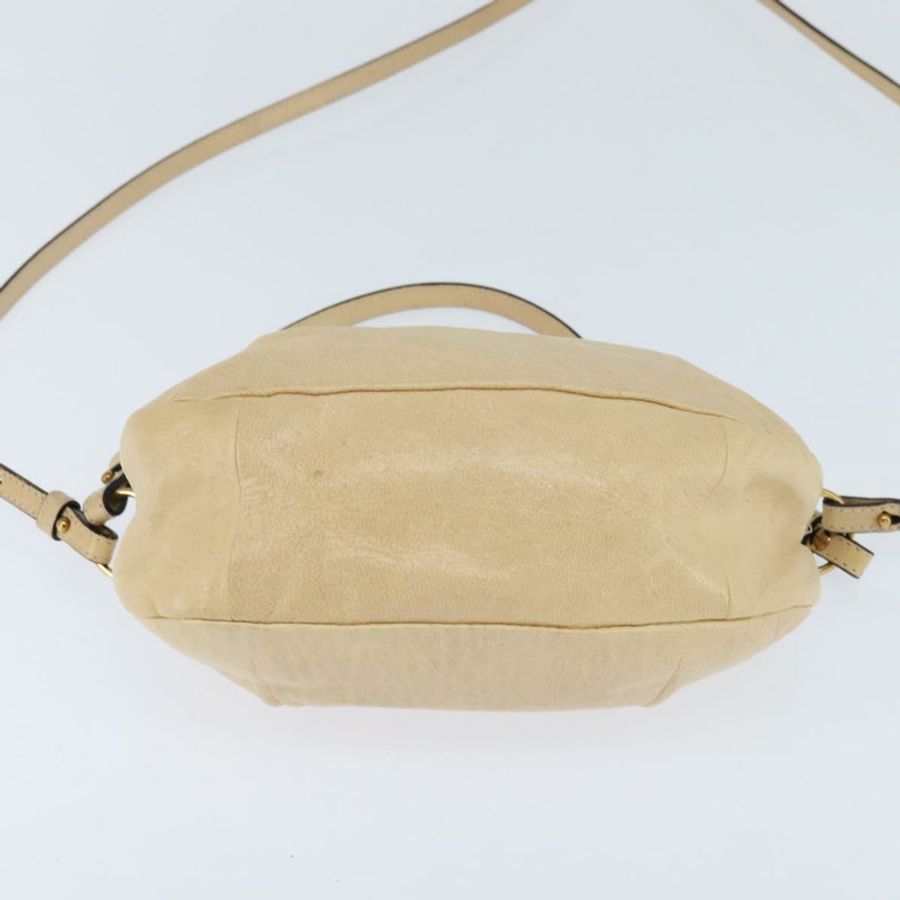 【日本直送】Chloe 手提包 皮革 兩用 米色 金色 正品 BA7370-4
