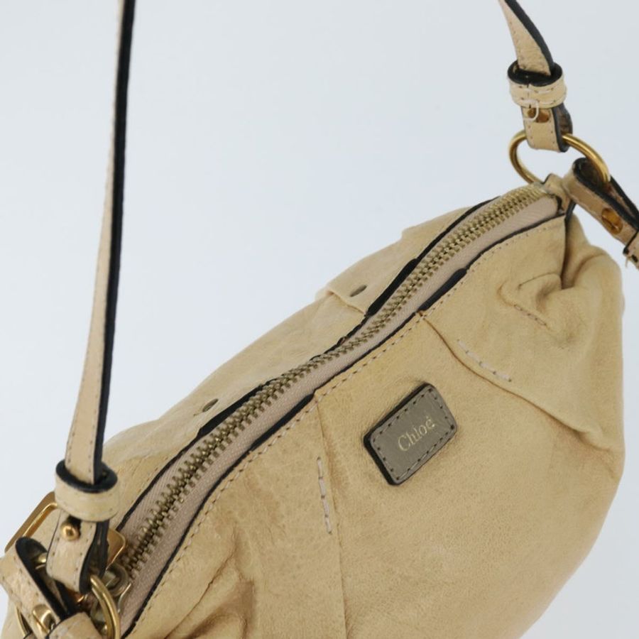 【日本直送】Chloe 手提包 皮革 兩用 米色 金色 正品 BA7370-5