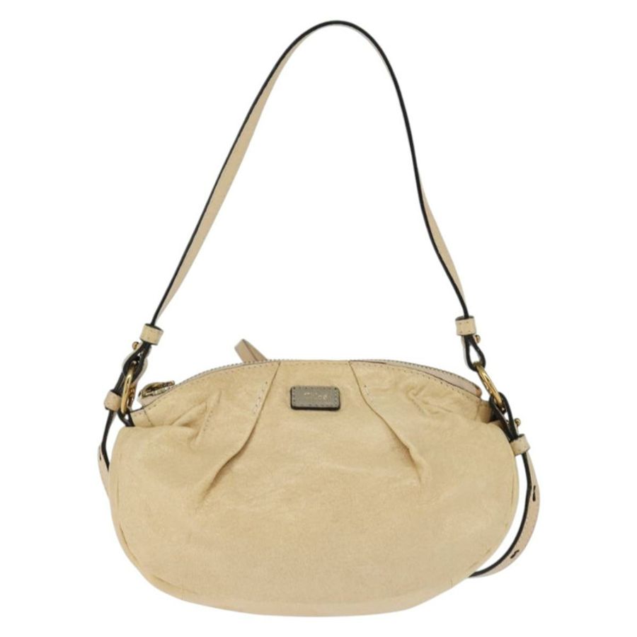 【日本直送】Chloe 手提包 皮革 兩用 米色 金色 正品 BA7370-12