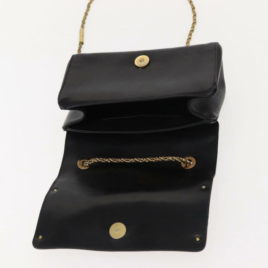 【日本直送】Chloe 鏈條單肩包 皮革 黑色 金色 正品 149333-9