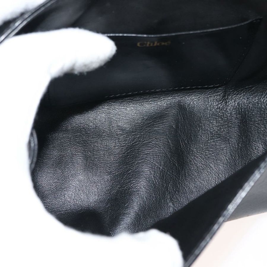 【日本直送】Chloe 鏈條單肩包 皮革 黑色 金色 正品 149333-10