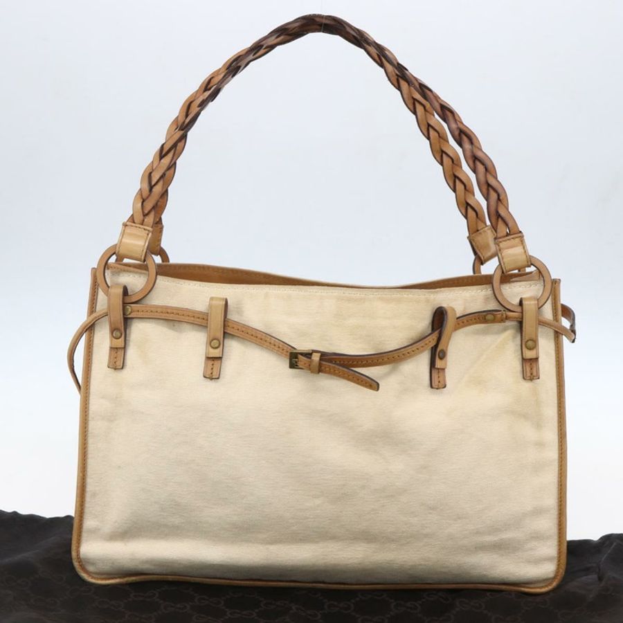 【日本直送】GUCCI 單肩包 帆布 皮革 米棕色 109133 正品 121302-21
