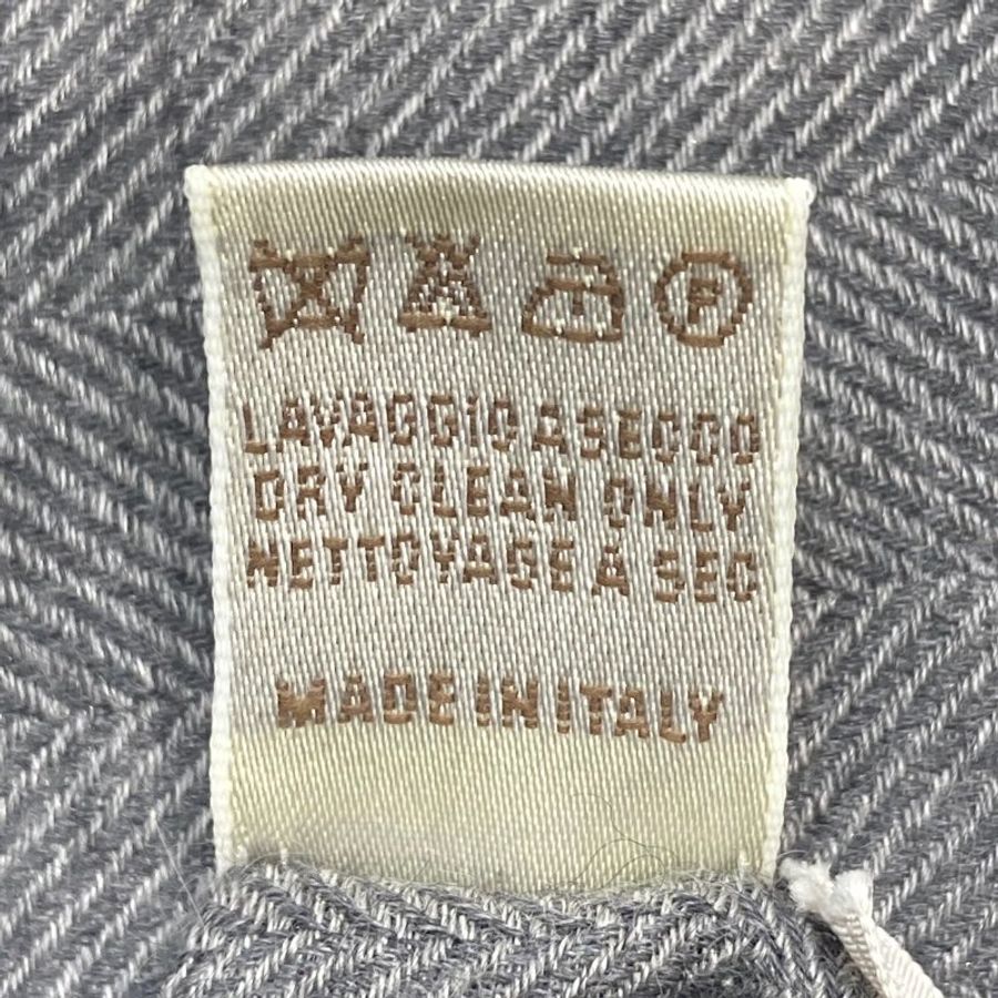 HERMES 愛馬仕 圍巾 絲 CASHMERE 灰色 素面-6