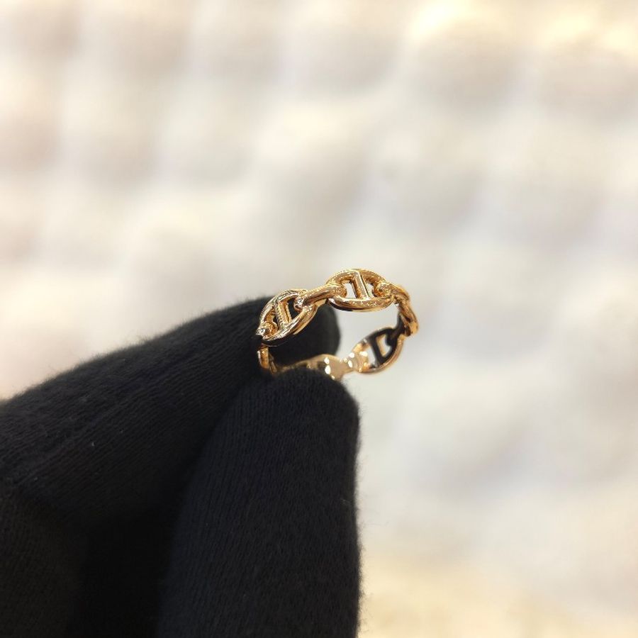 Hermès Chaine d'ancre 18k金豬鼻戒指 玫瑰金 54-1
