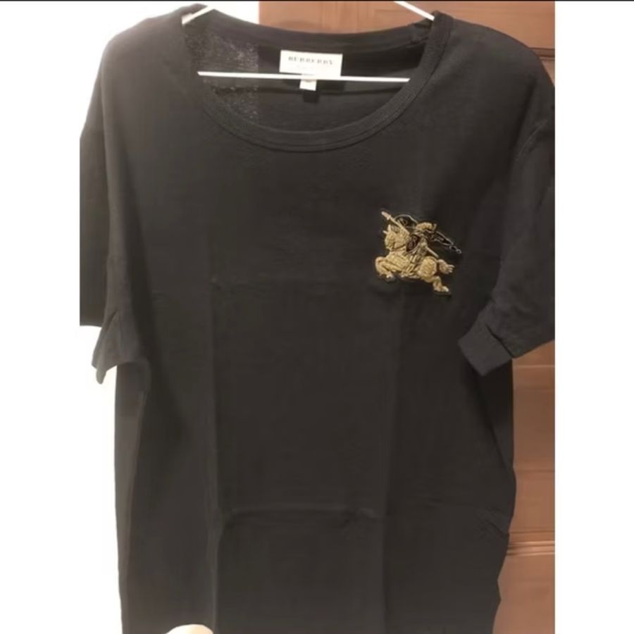BURBERRY短袖針織大馬衫,最大可穿到胸圍67cm-2