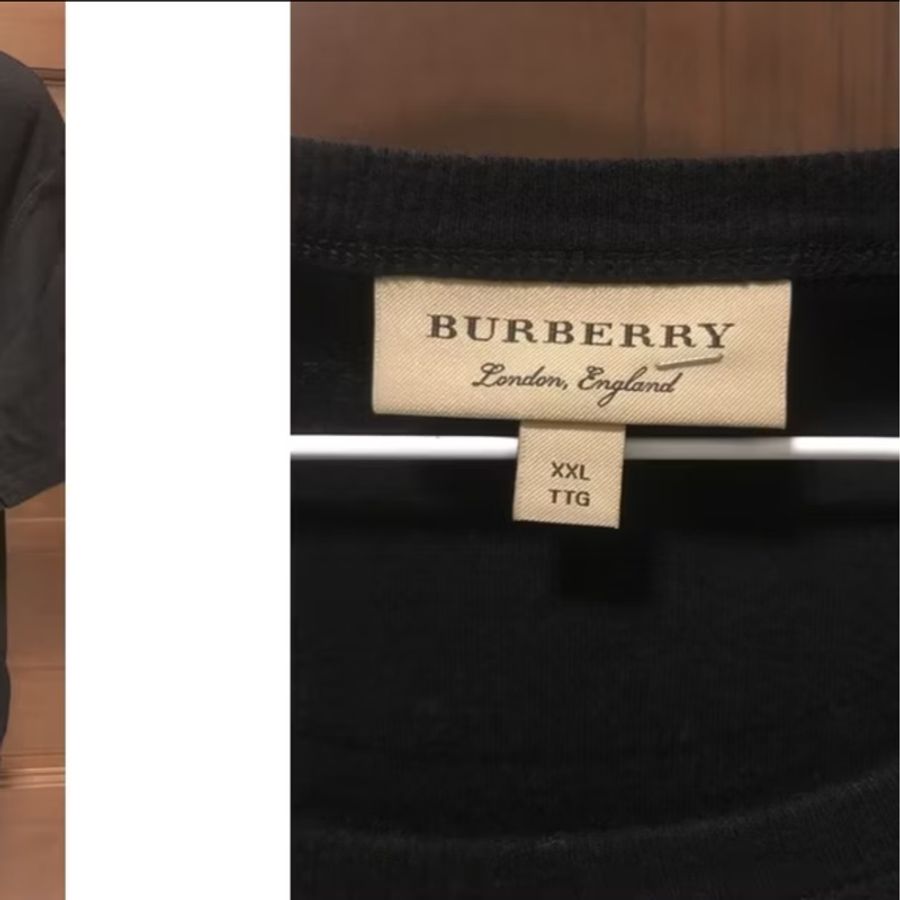 BURBERRY短袖針織大馬衫,最大可穿到胸圍67cm-3