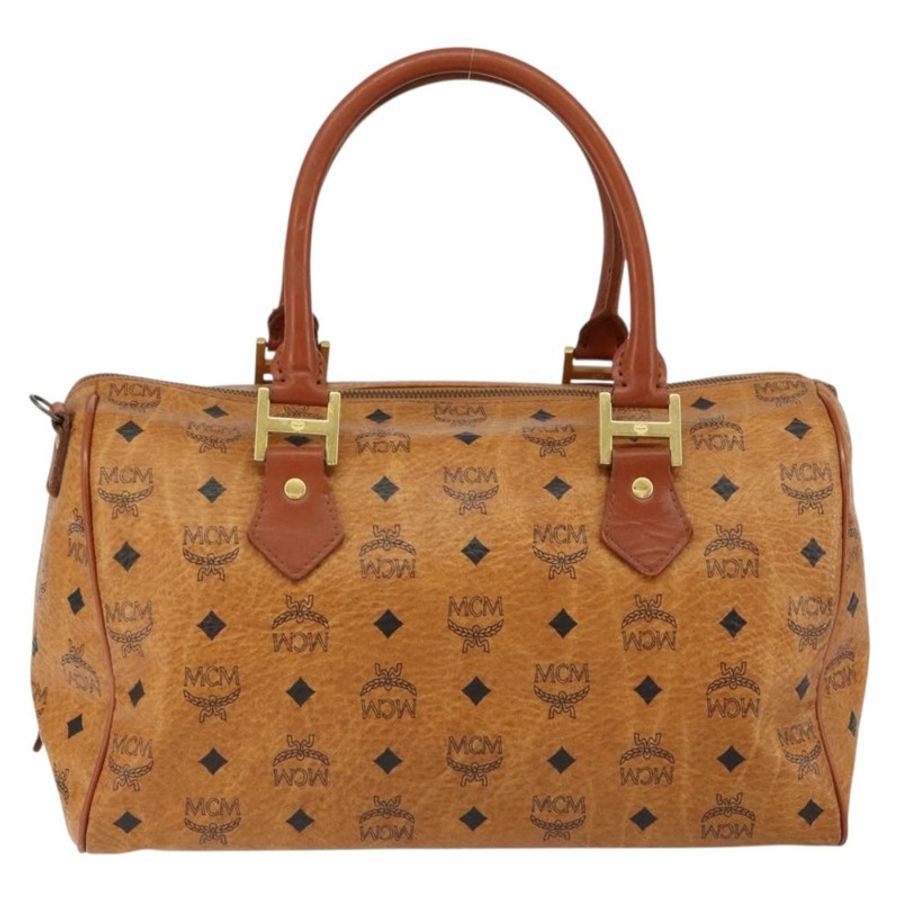 【日本直送】MCM Logoogram Vicetos 波士頓包 PVC 皮革 棕色 金色 正品 gh1074-1