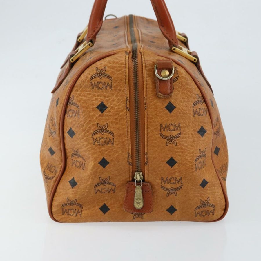 【日本直送】MCM Logoogram Vicetos 波士頓包 PVC 皮革 棕色 金色 正品 gh1074-2