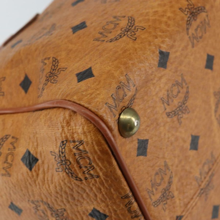 【日本直送】MCM Logoogram Vicetos 波士頓包 PVC 皮革 棕色 金色 正品 gh1074-13