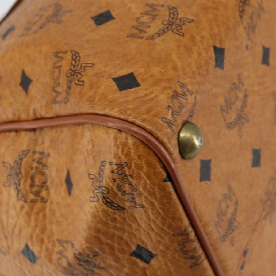 【日本直送】MCM Logoogram Vicetos 波士頓包 PVC 皮革 棕色 金色 正品 gh1074-15