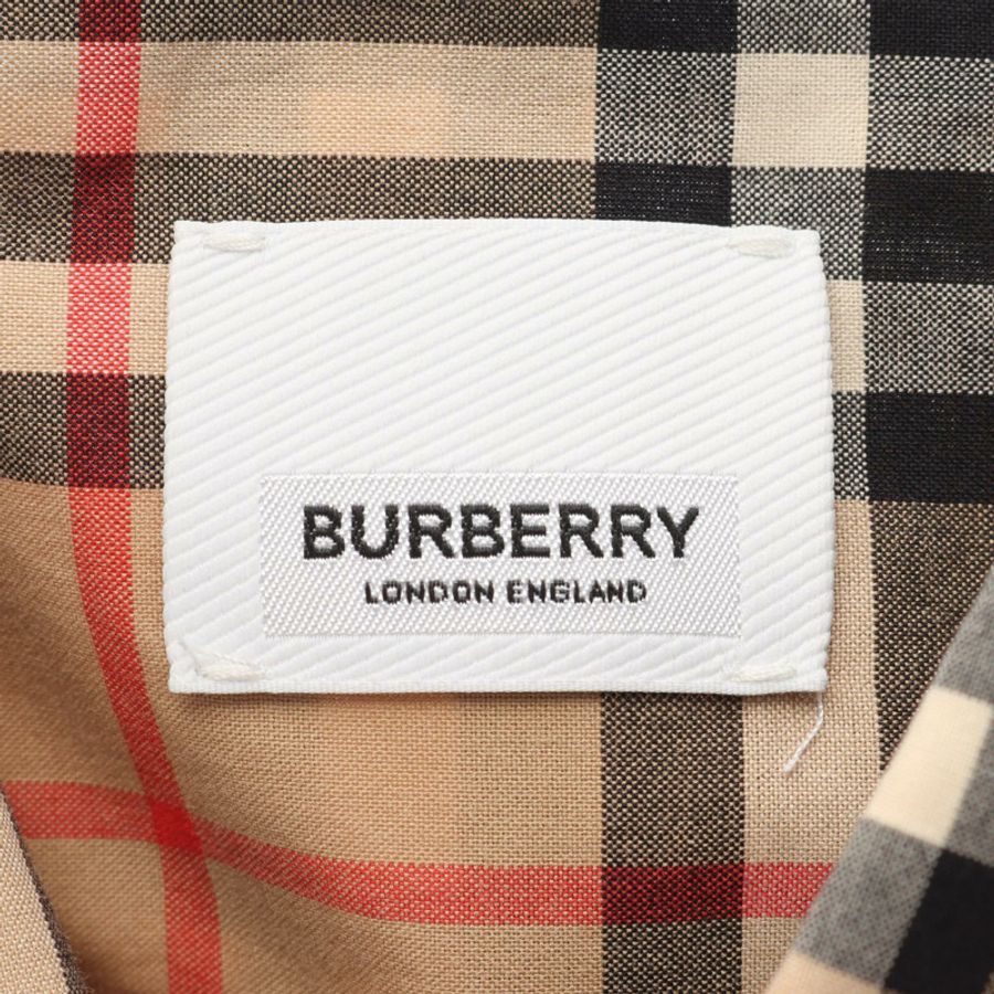 BURBERRY Nova 格紋長袖襯衫,純棉,米色,男士M碼,附logo-2