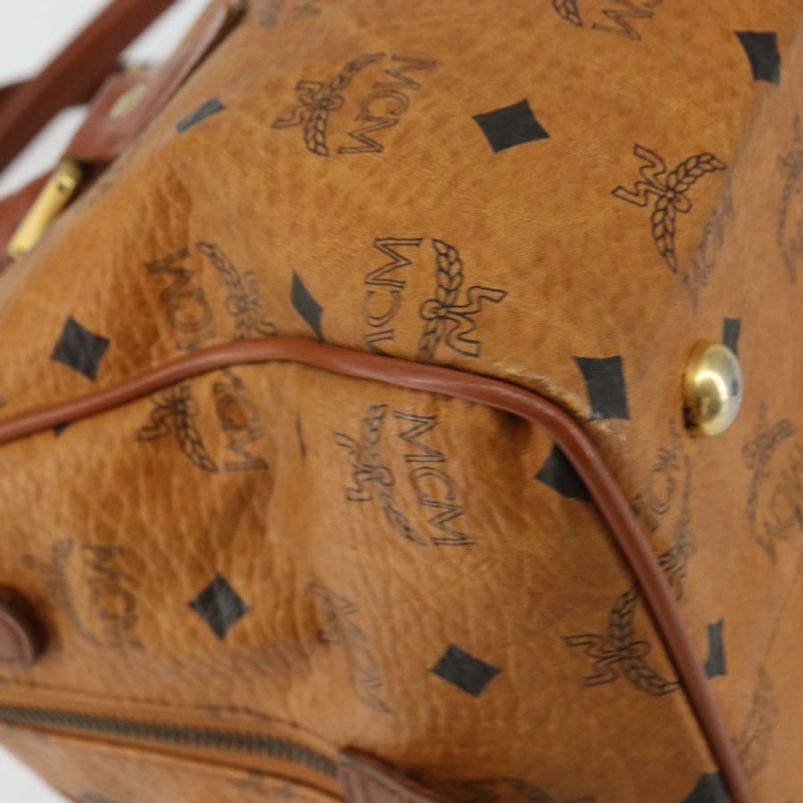 【日本直送】MCM Logoogram Vicetos 波士頓包 PVC 皮革 棕色 金色 正品 gh1075-15