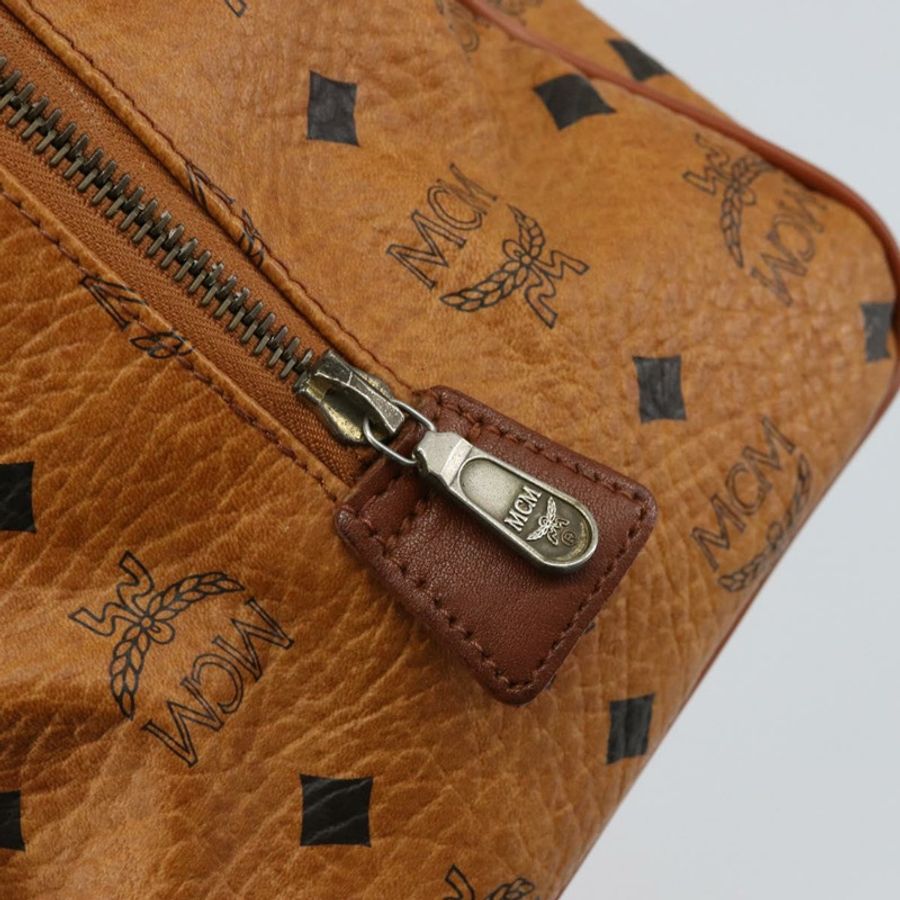 【日本直送】MCM Logoogram Vicetos 波士頓包 PVC 皮革 棕色 金色 正品 gh1075-16