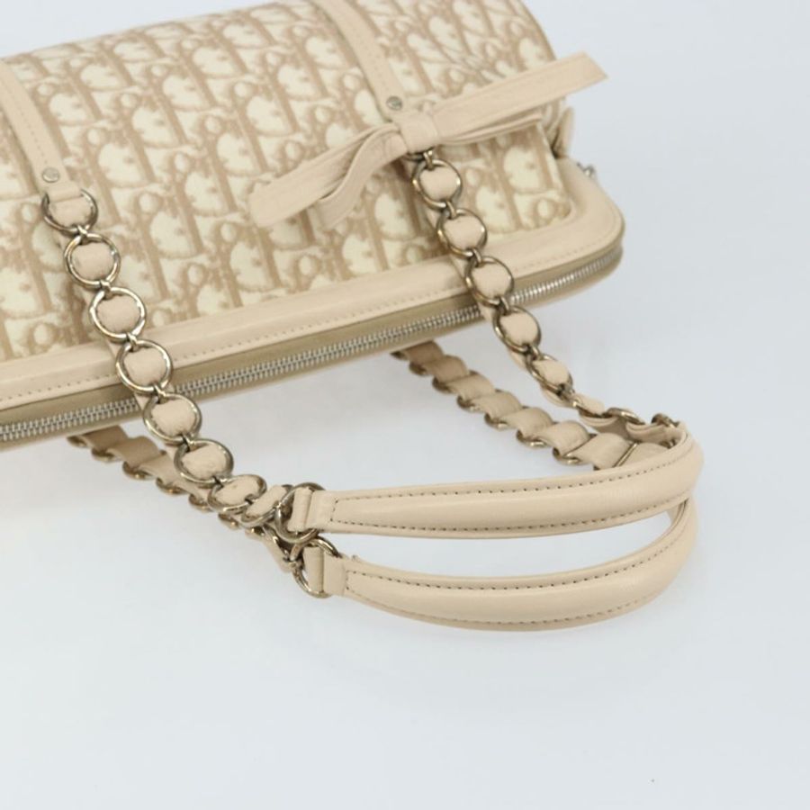 【日本直送】Christian Dior Trotter帆布浪漫手提包 PVC 米色銀色 正品 150070-6