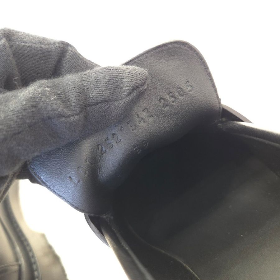 Hermès H黑釦 厚底樂福鞋 39-6