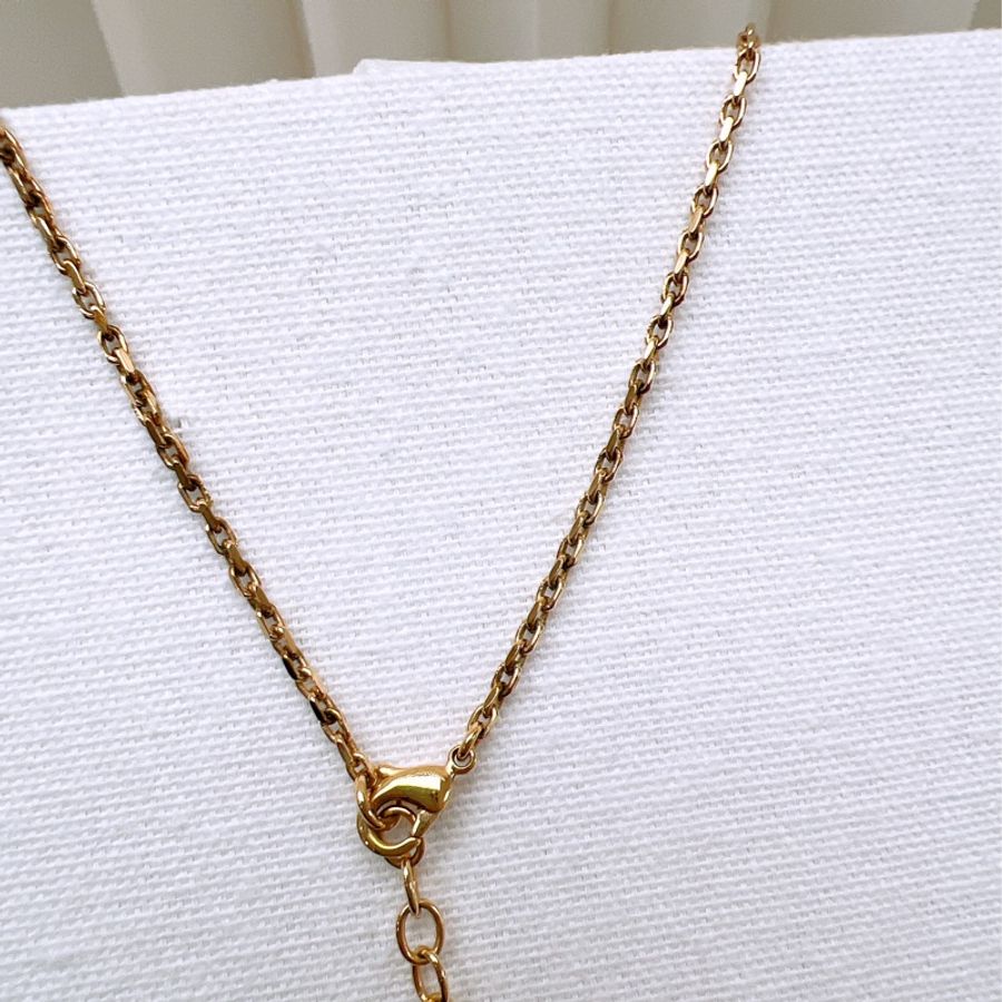 Dior 彩色水鑽logo字母項鍊-3
