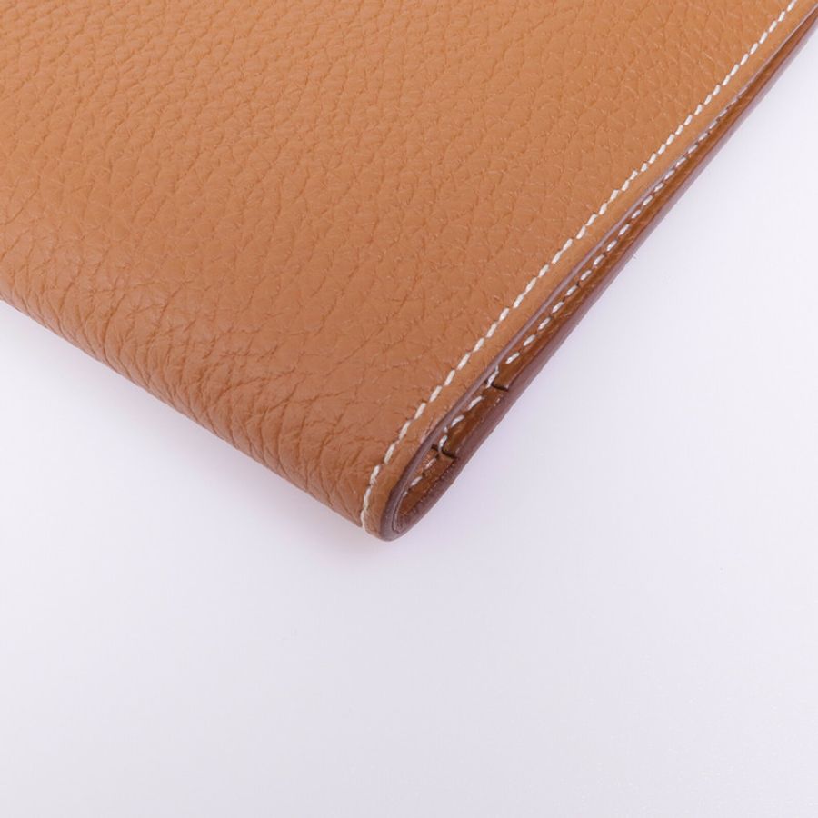 HERMES Clemence皮革Dogon GM銀扣掛飾Gold-14