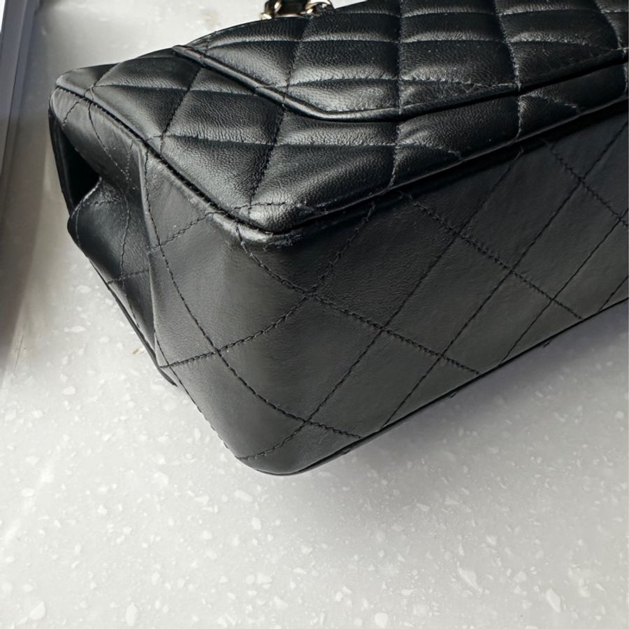 9新|Chanel mini cf 20 晶片款黑羊淡金釦🥐-5