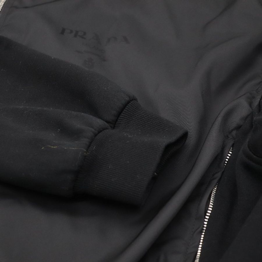 Prada 普拉達 黑色尼龍 降落傘 拉鍊外套 M 號-7