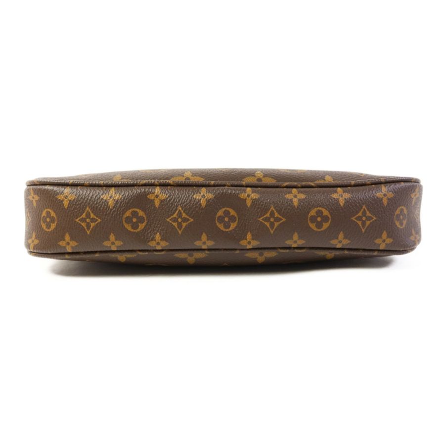 LOUIS VUITTON Monogram Multi Pochette Accessoires金扣手挽肩背兩用袋棕色-4