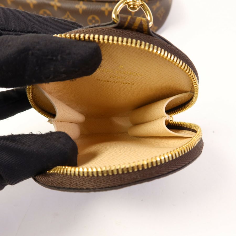 LOUIS VUITTON Monogram Multi Pochette Accessoires金扣手挽肩背兩用袋棕色-11