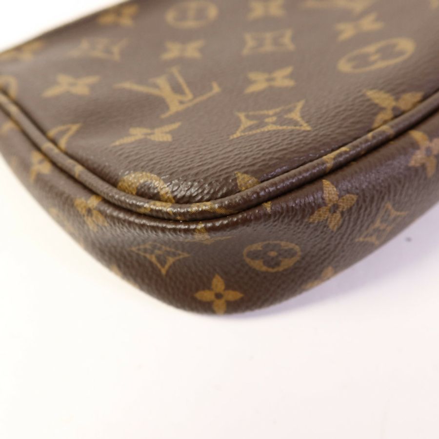 LOUIS VUITTON Monogram Multi Pochette Accessoires金扣手挽肩背兩用袋棕色-19